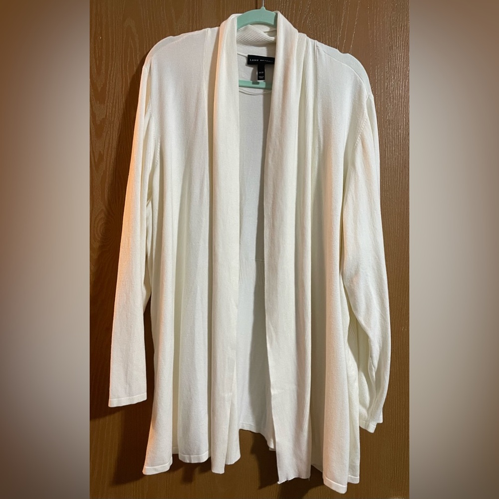 Cream white cardigan Lane Bryant plus size 26/28